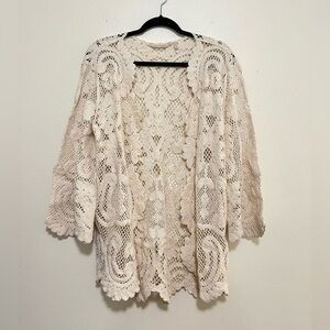 Soft Surroundings Cream Lace Sweater